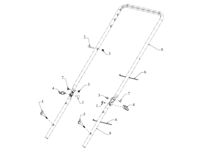 Handle Diagram and Parts List for 11A-A1S5345 2020 Yard Machines Lawn Mower